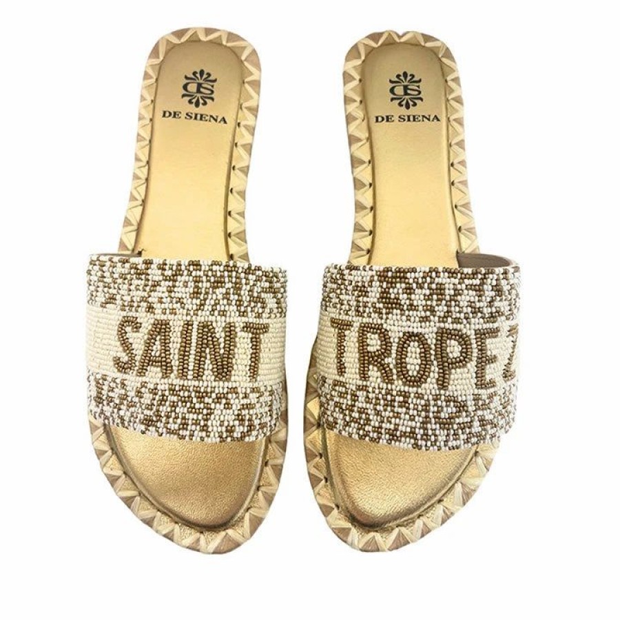 * De Siena Saint Tropez Beads Gold Flats Flats