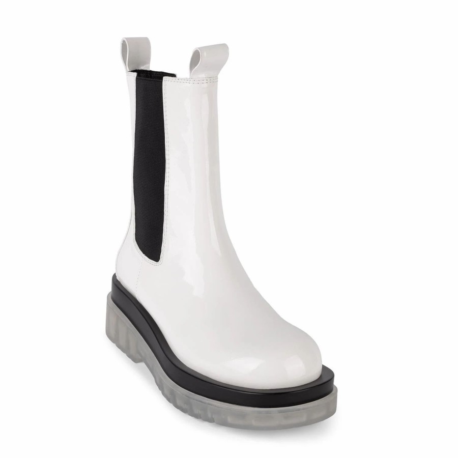 * Jeffrey Campbell Tanked-Cb Patent White Boots Boots