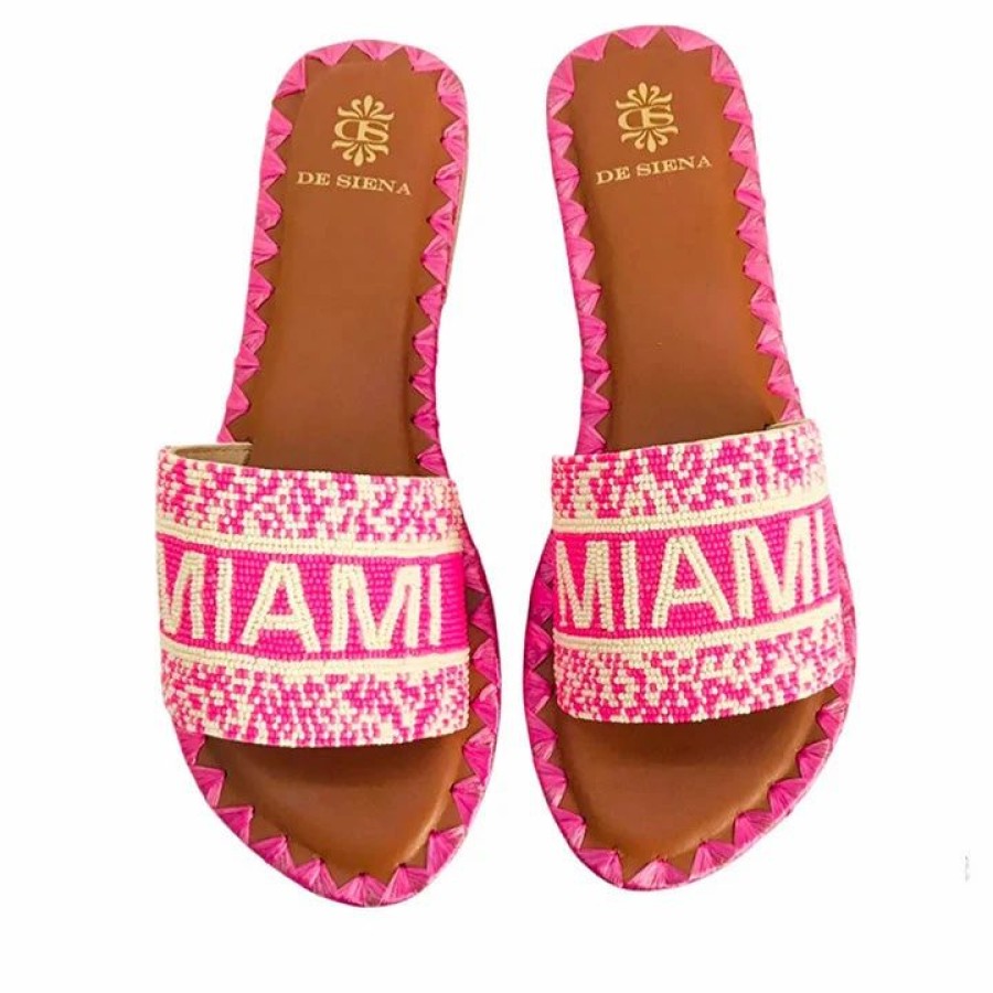 * De Siena Miami Beads Pink Flats Flats