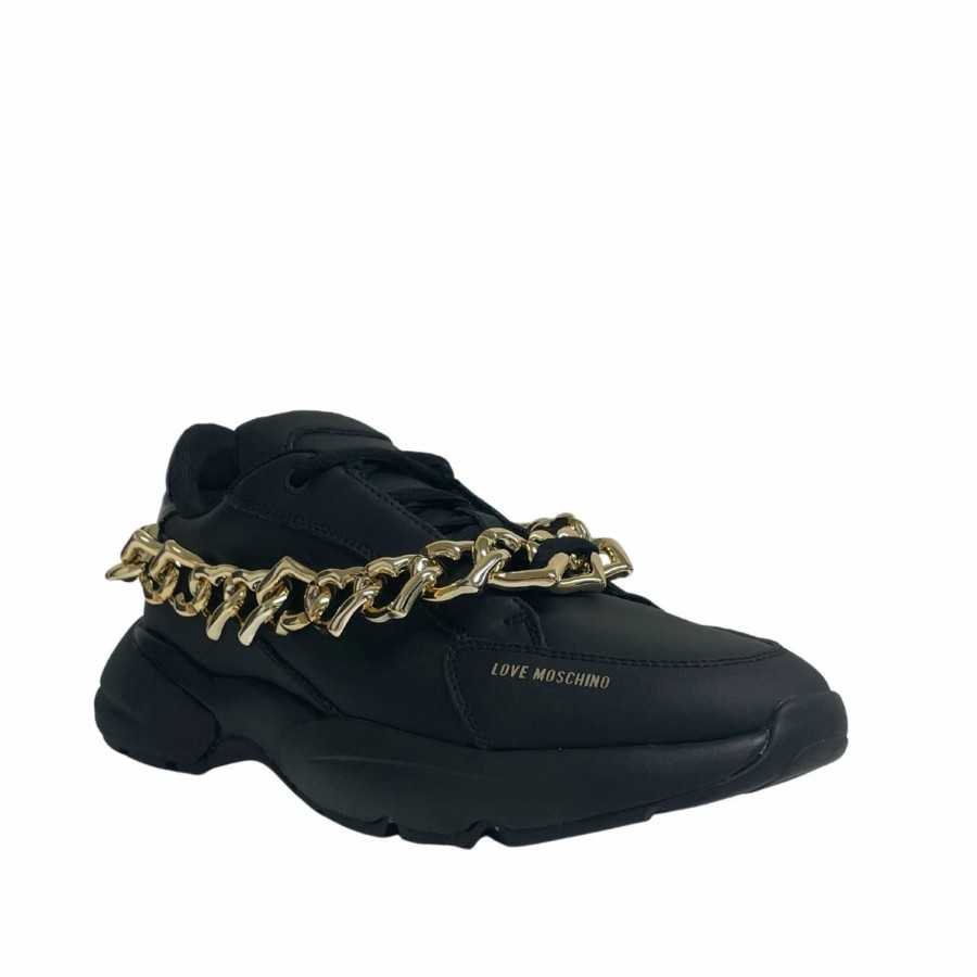 * Love Moschino Black W/Chain Sneakers Sneakers