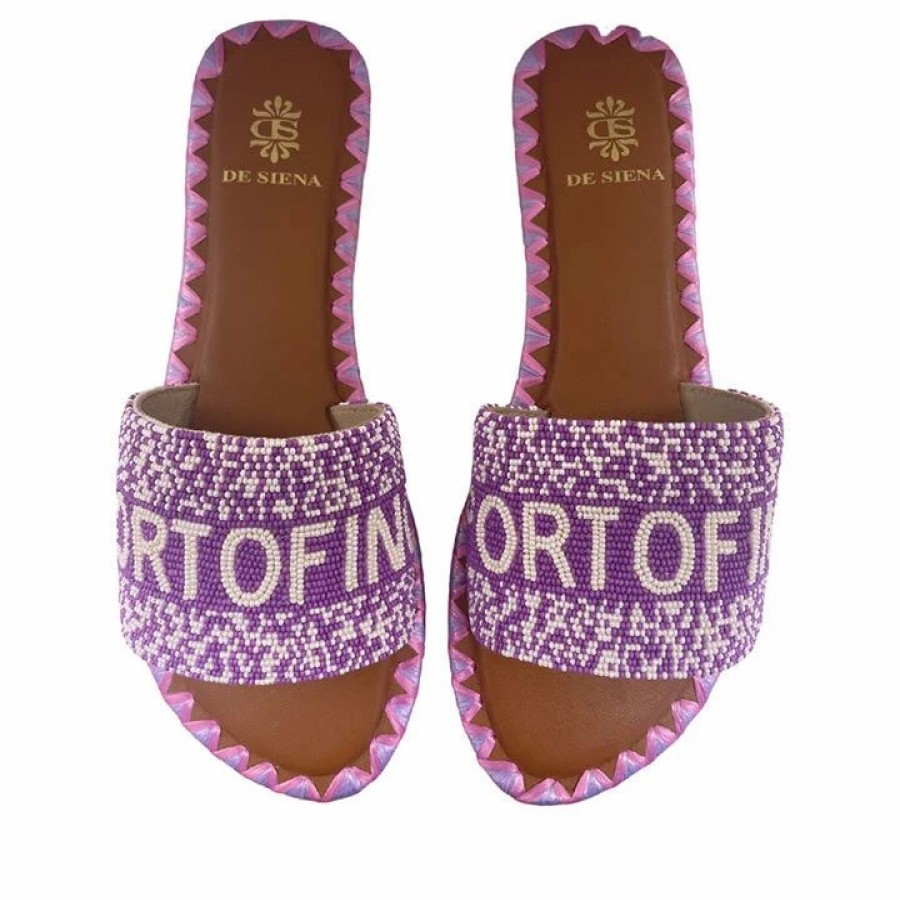 * De Siena Portofino Beads Purple Flats Flats