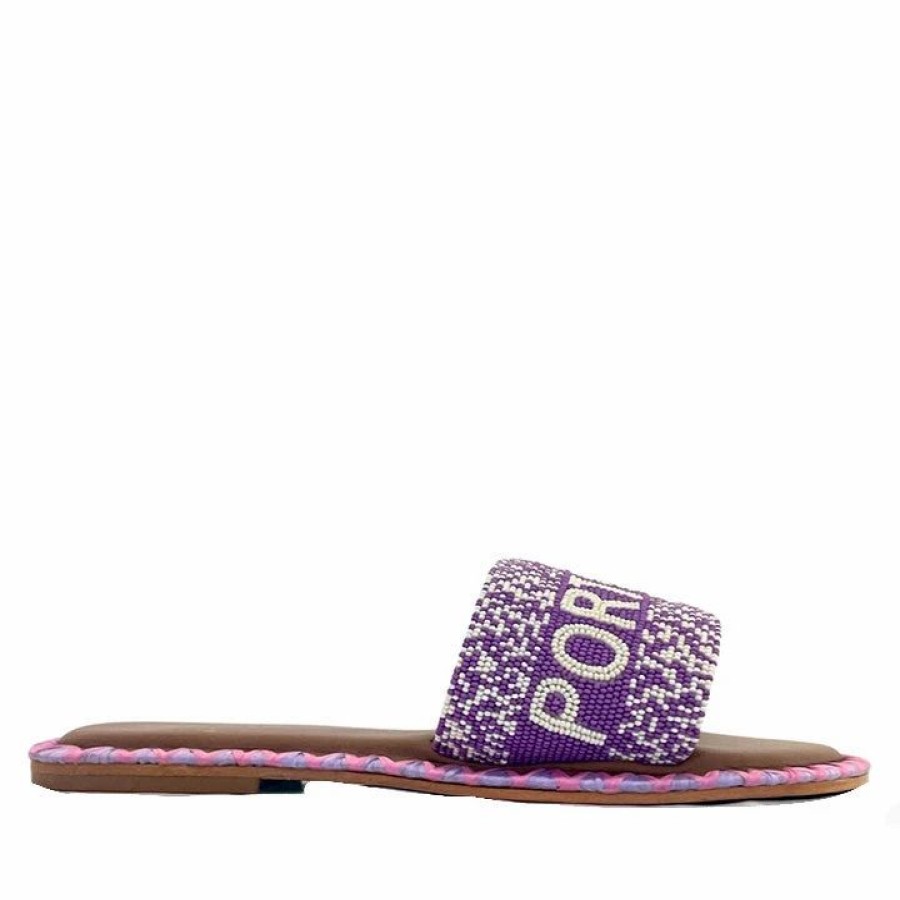 * De Siena Portofino Beads Purple Flats Flats