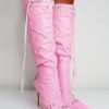 * Public Desire Cardi Pink Pu Boots