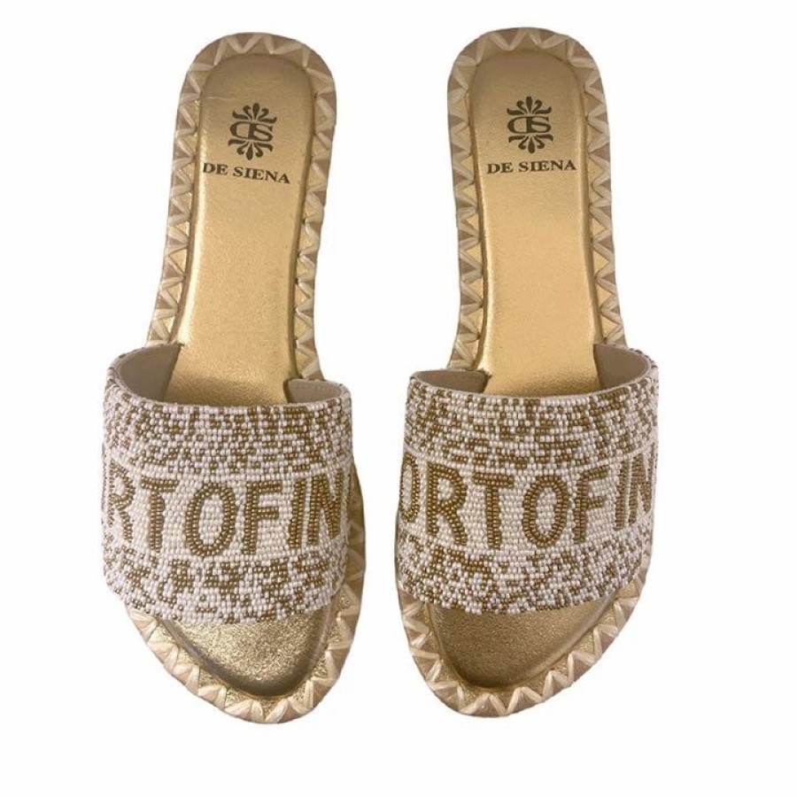 * De Siena Portofino Beads Whitegold Flats Flats