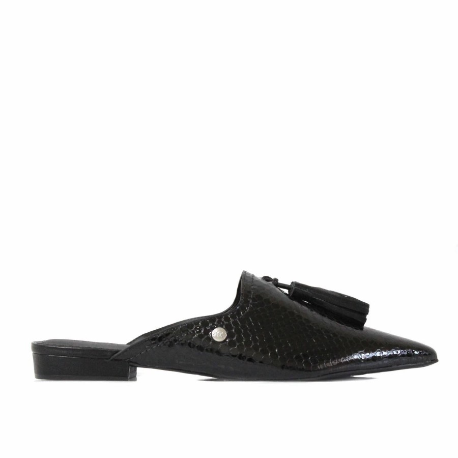 * Kendall + Kylie Cara Cobra Black Mule Flats