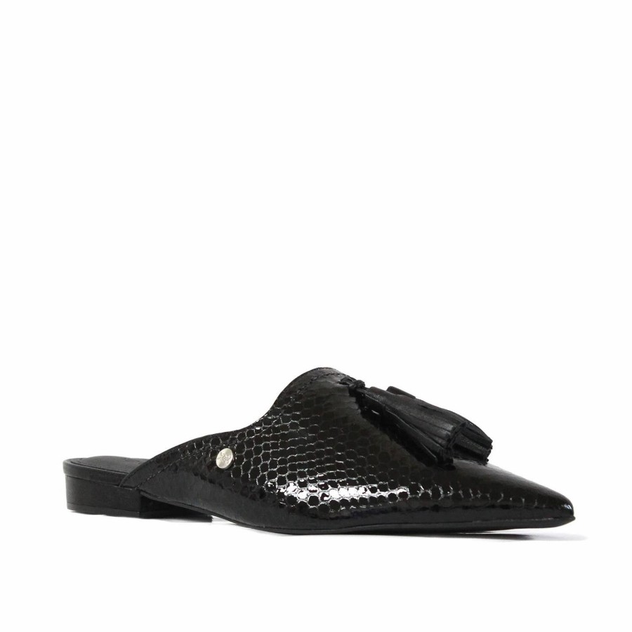 * Kendall + Kylie Cara Cobra Black Mule Flats