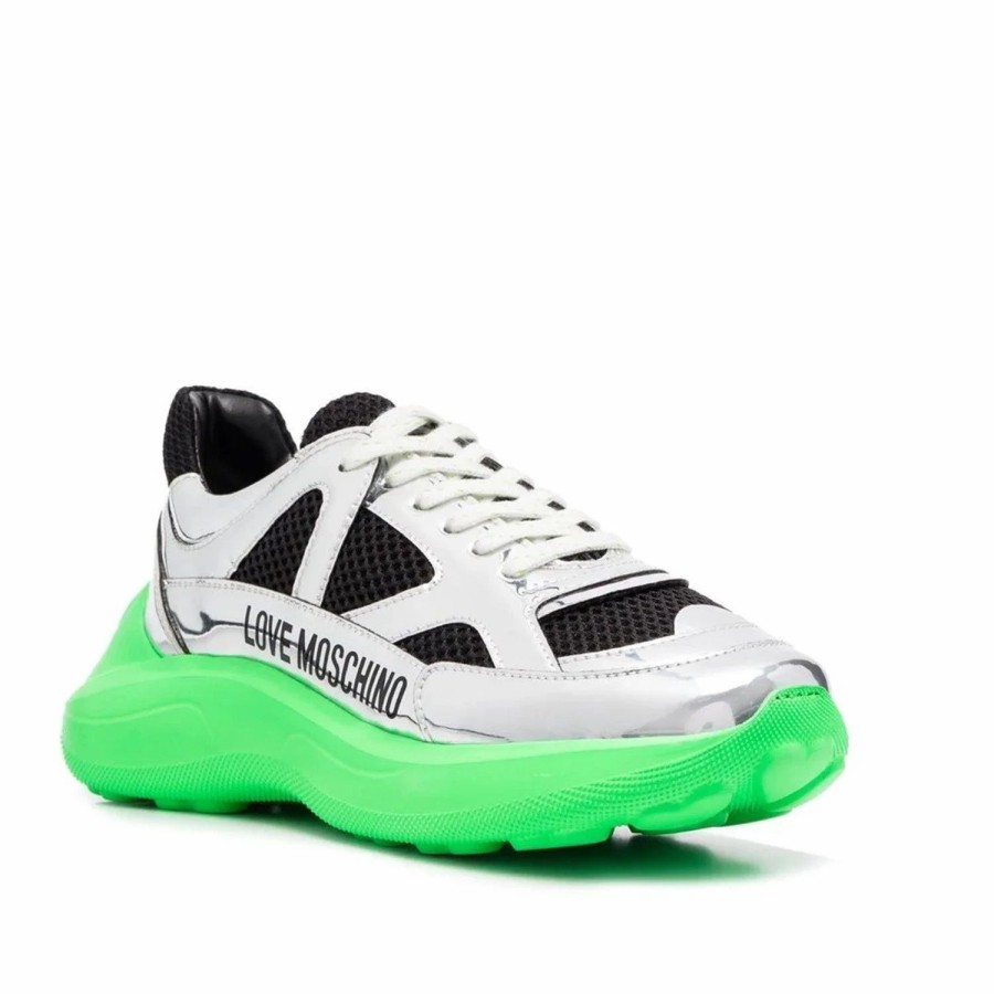 * Love Moschino Laminated Wedge Low-Top Sneakers Sneakers