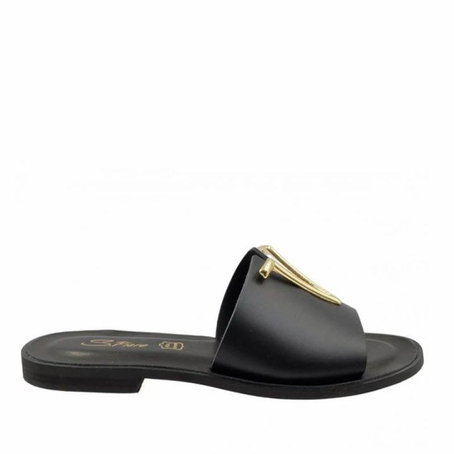 * S.Piero E37-018 Black Flats Flats