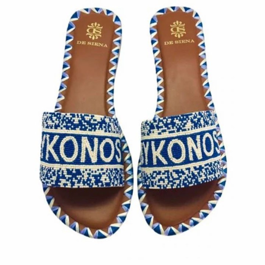 * De Siena Mykonos Beads Deep Blue Flats Flats