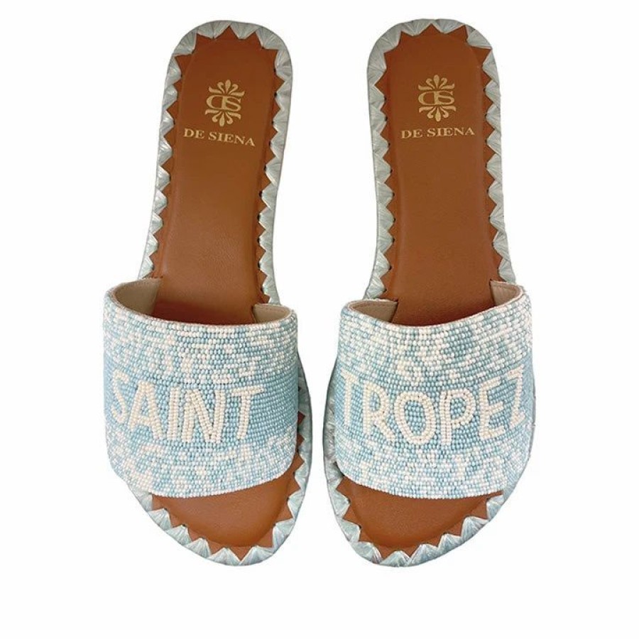 * De Siena Saint Tropez Beads Skyblue Flats Flats