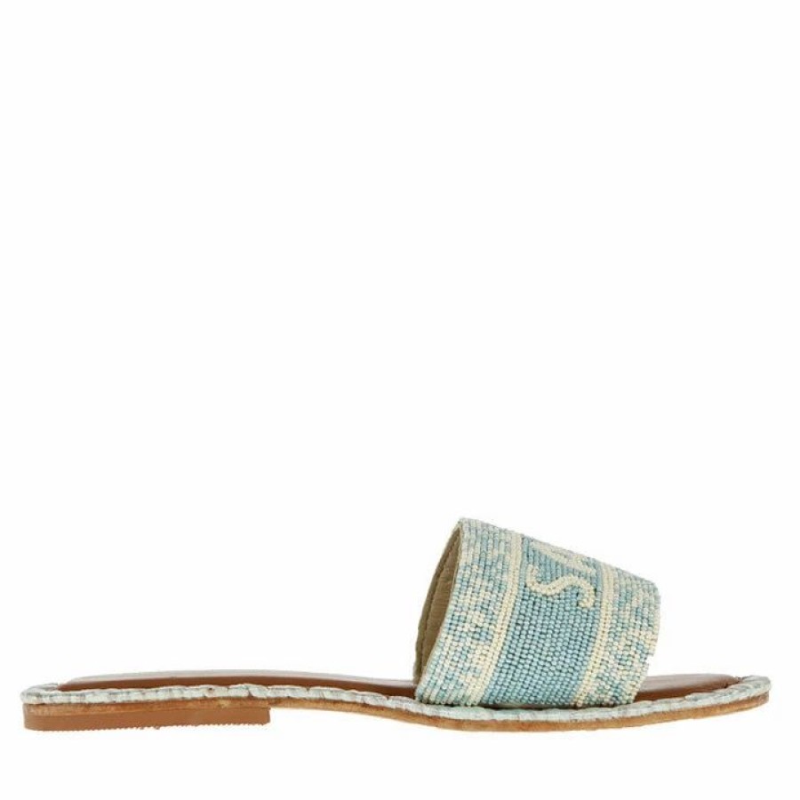 * De Siena Saint Tropez Beads Skyblue Flats Flats