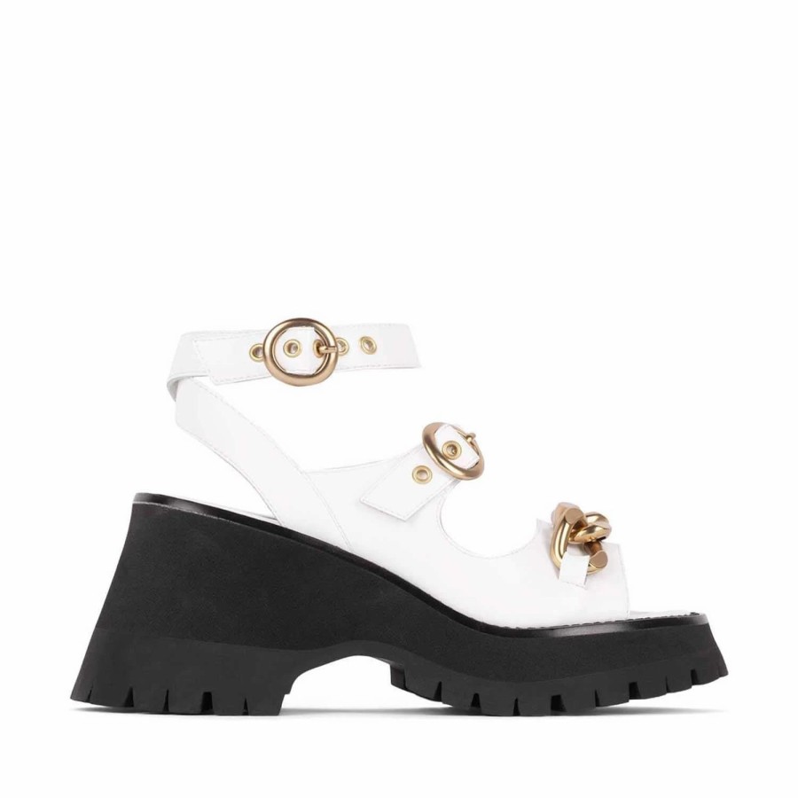 * Jeffrey Campbell Crunched Platform Sandal White Sandals