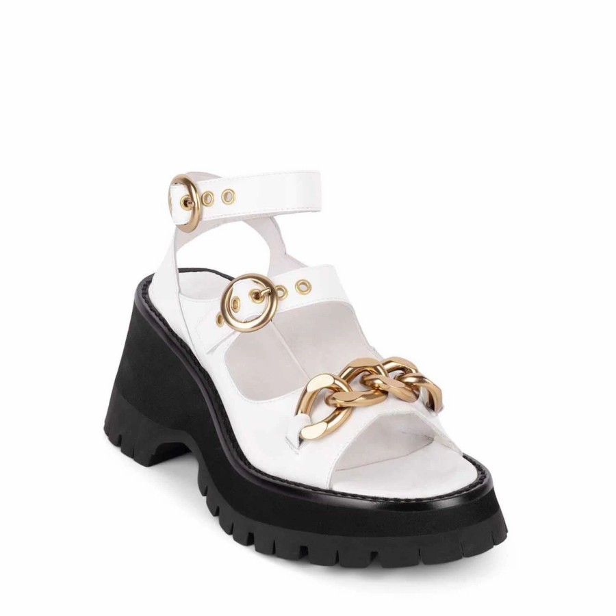 * Jeffrey Campbell Crunched Platform Sandal White Sandals