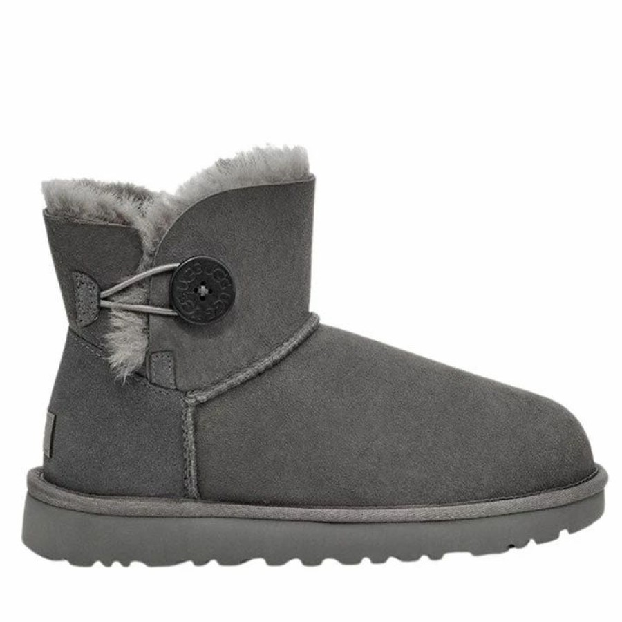 * Ugg Mini Bailey Button Ii Grey Boots