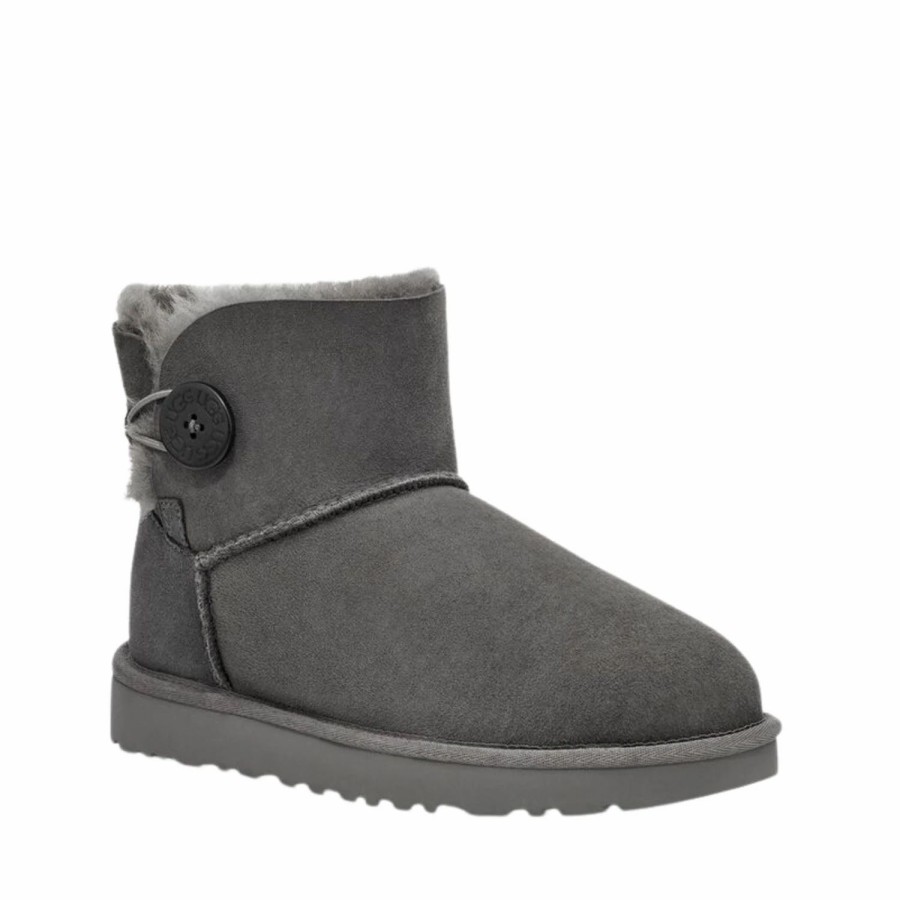 * Ugg Mini Bailey Button Ii Grey Boots