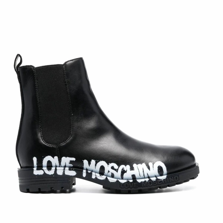 * Love Moschino Logo-Print Ankle Boots Boots