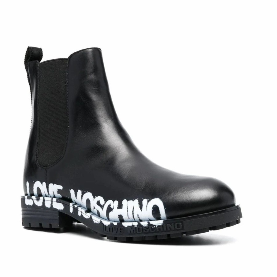 * Love Moschino Logo-Print Ankle Boots Boots