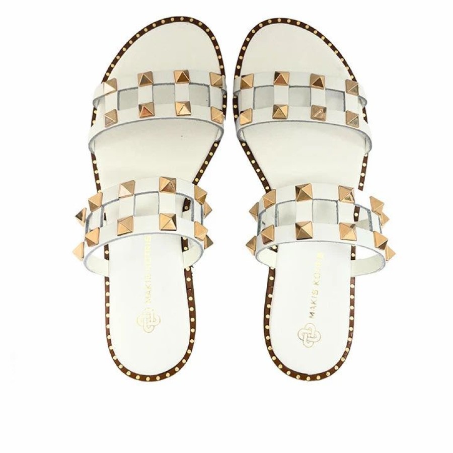 * Makis Kotris 04-645 White Flats Flats