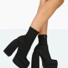 * Public Desire Charlie Black Nylon Boots