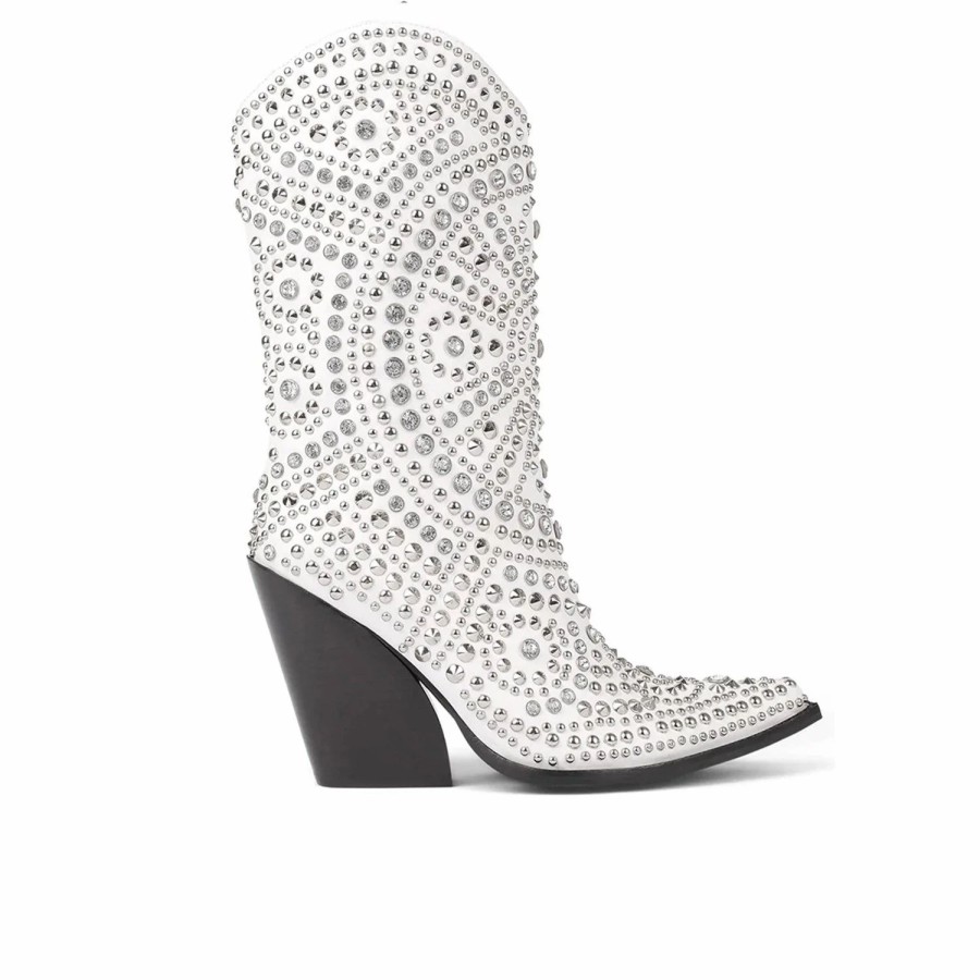 * Jeffrey Campbell Studley White Silver Boots