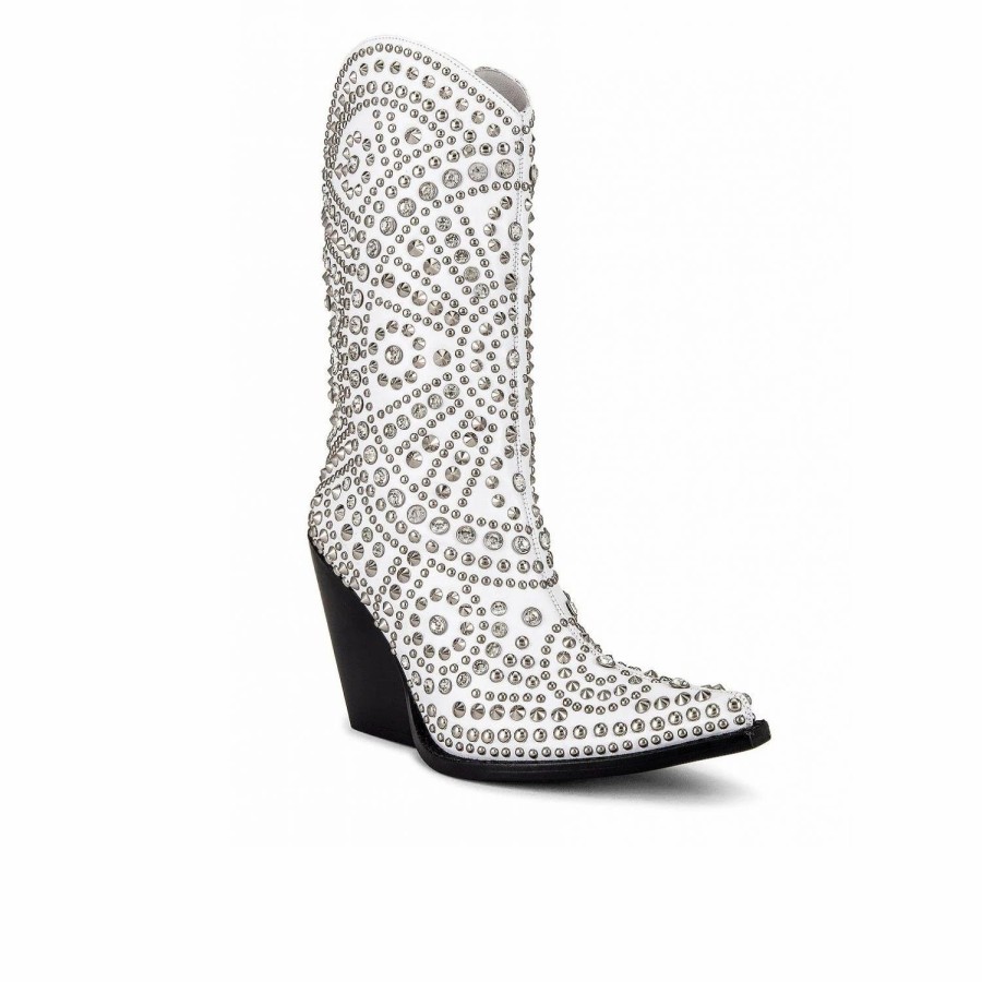 * Jeffrey Campbell Studley White Silver Boots