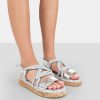 * Public Desire Miami Silver Rope Sandals