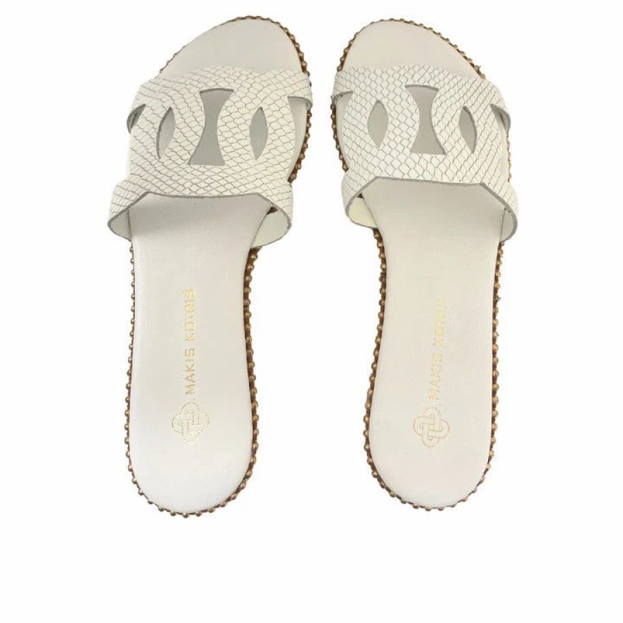 * Makis Kotris T-652 White Flats Flats