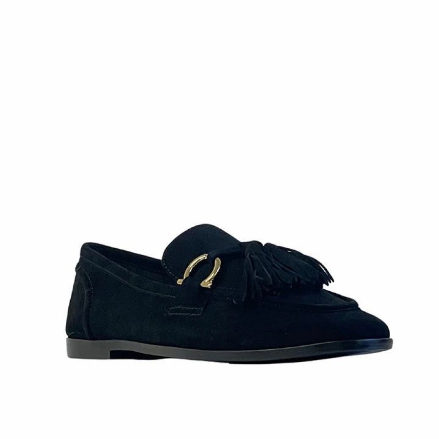 * Jeffrey Campbell Velvit-T Black Suede Flats