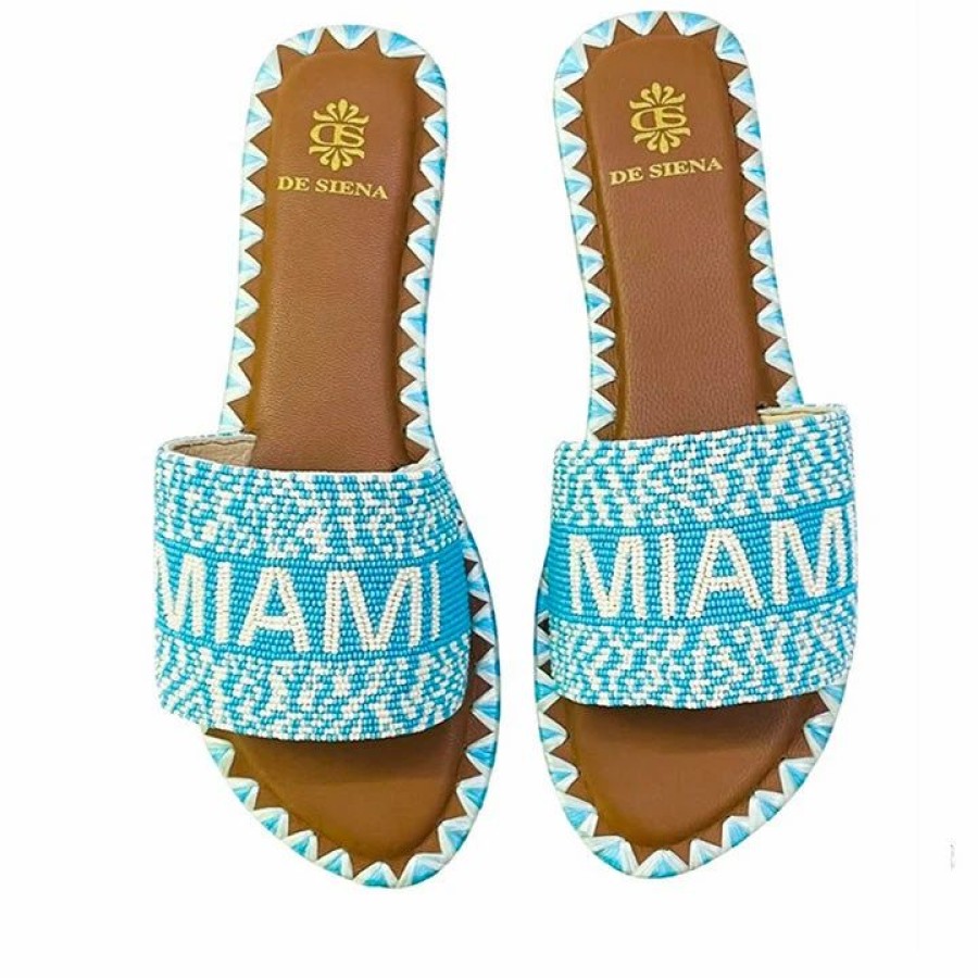 * De Siena Miami Beads Pool Blue Flats Flats