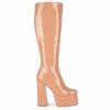 * Jeffrey Campbell Kickin It Double Stacked Platform Boots Pink Boots