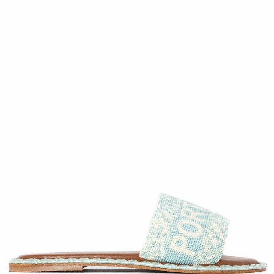 * De Siena Portofino Beads Sky Blue Flats Flats