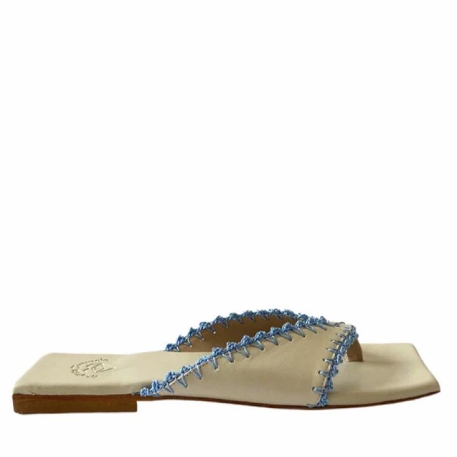 * Marietta Chrousala Filaretti Natural/Blue Flats Flats