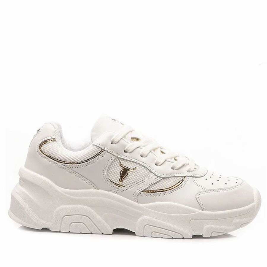 * Windsor Smith Ghosted White & Gold Sneakers Sneakers