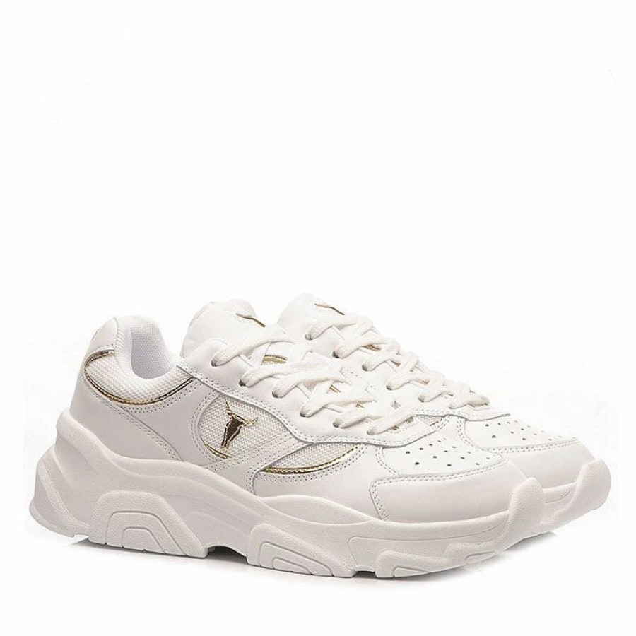 * Windsor Smith Ghosted White & Gold Sneakers Sneakers