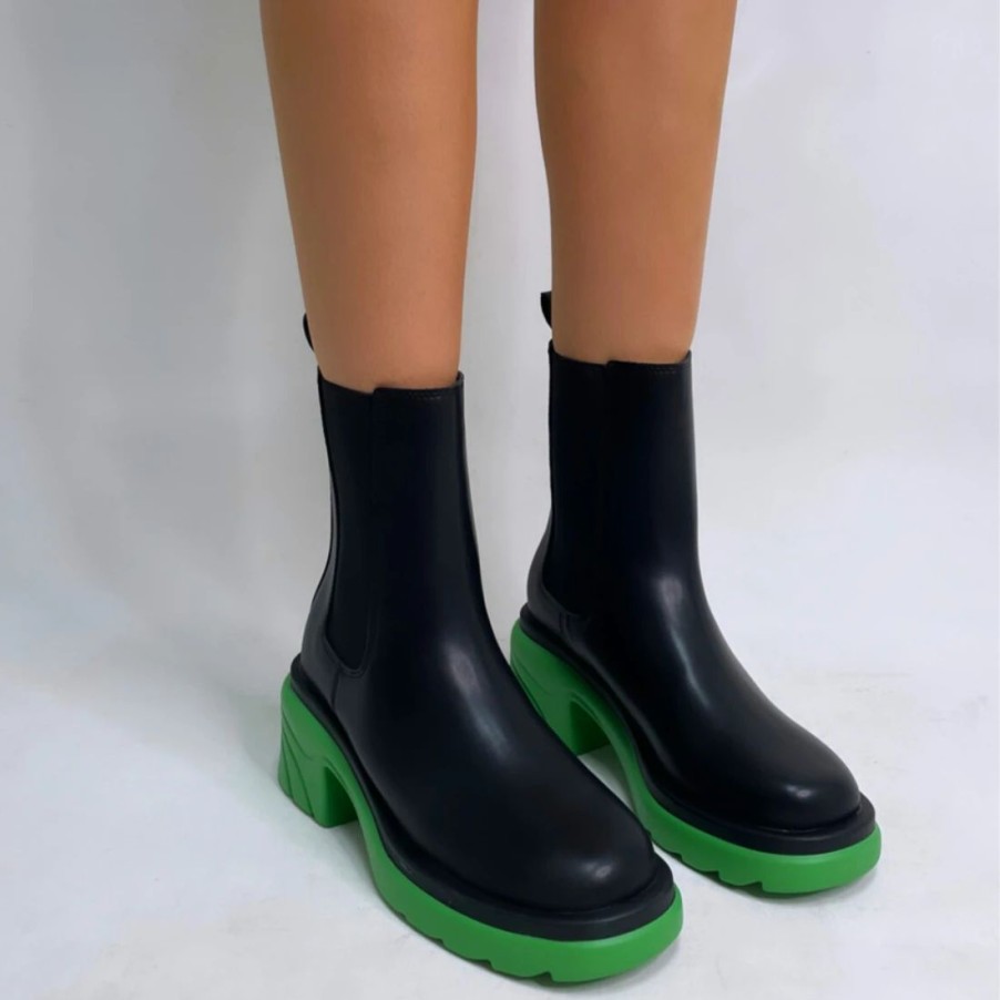 * Black & Green Boots Boots