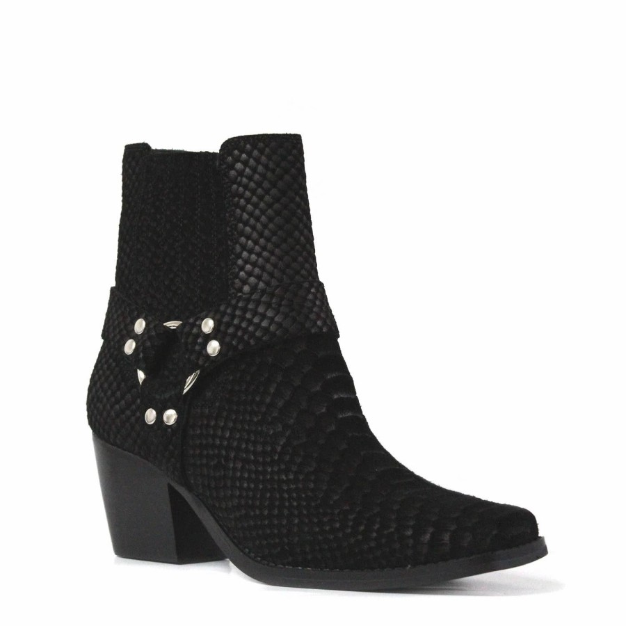 * Jeffrey Campbell Partner Black Matte Snake Boots Boots