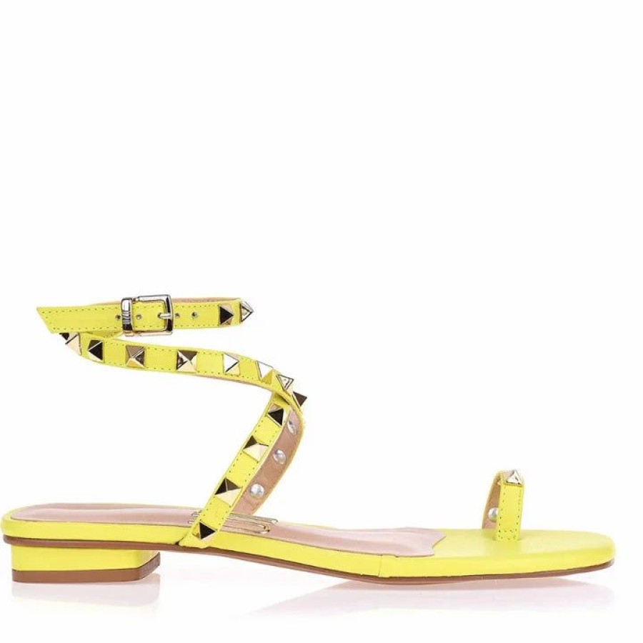 * Uza Flat Fluor Yellow Sandals Sandals