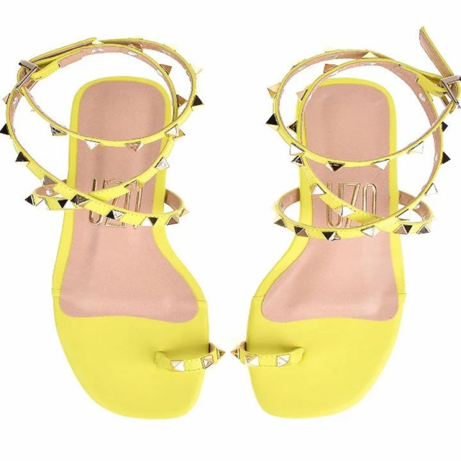 * Uza Flat Fluor Yellow Sandals Sandals