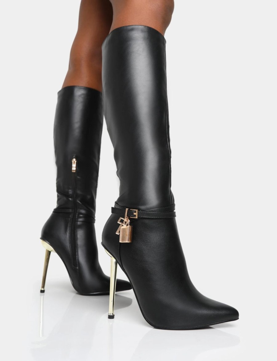 * Public Desire Jayden Black Pu Boots