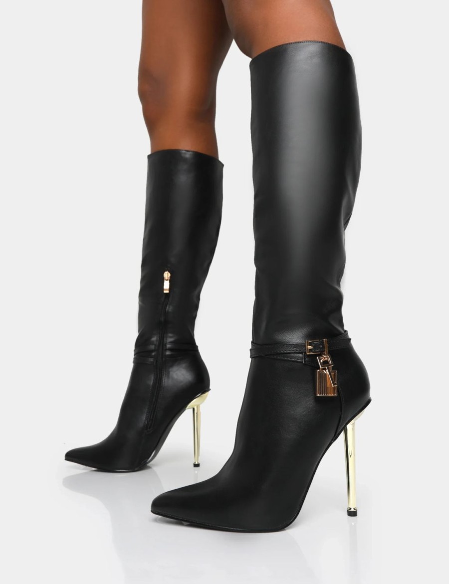 * Public Desire Jayden Black Pu Boots