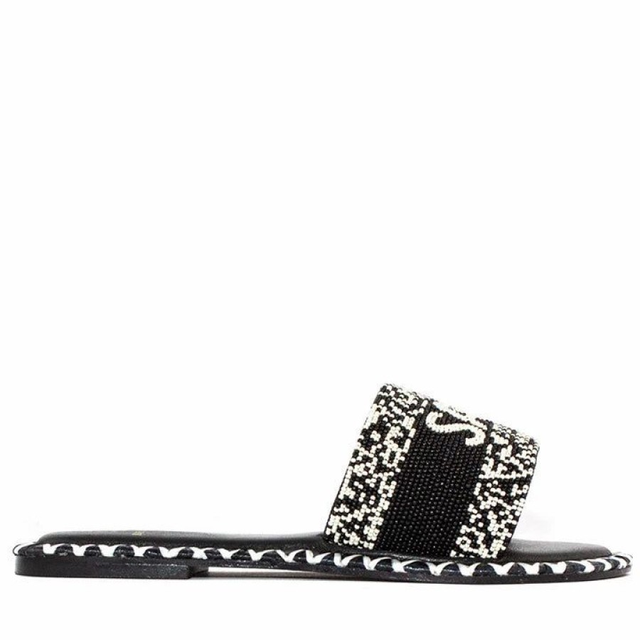 * De Siena Saint Tropez Beads B&W Flats Flats