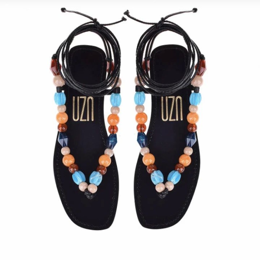 * Uza Black Pearls Sandals Sandals