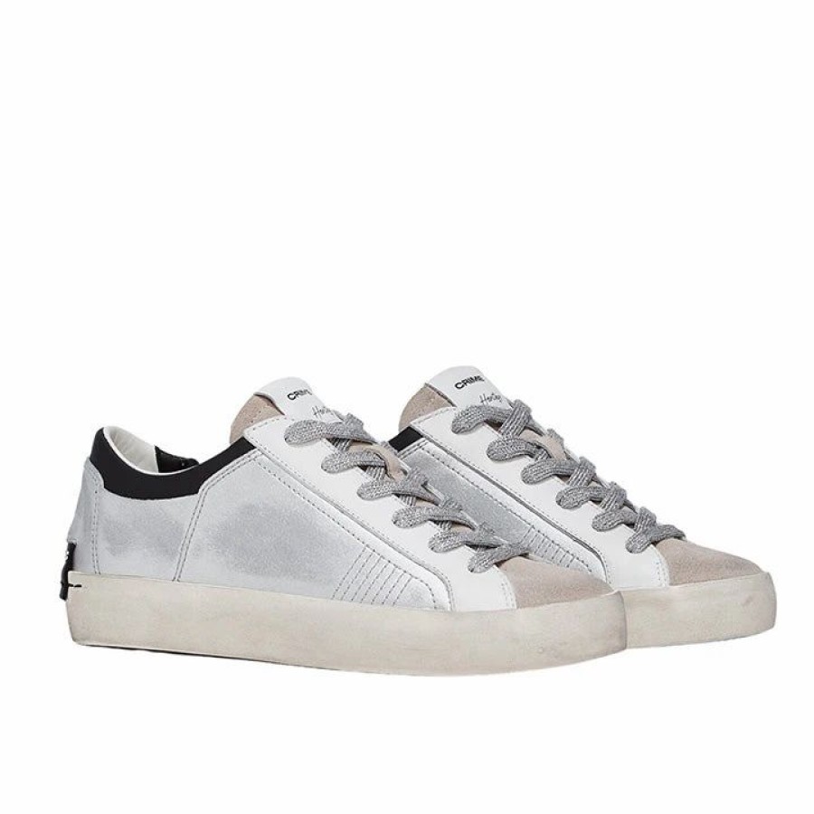 * Crime London Heritage Silver Sneakers Sneakers