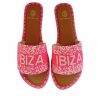 * De Siena Ibiza Beaded Fuschia Flats Flats