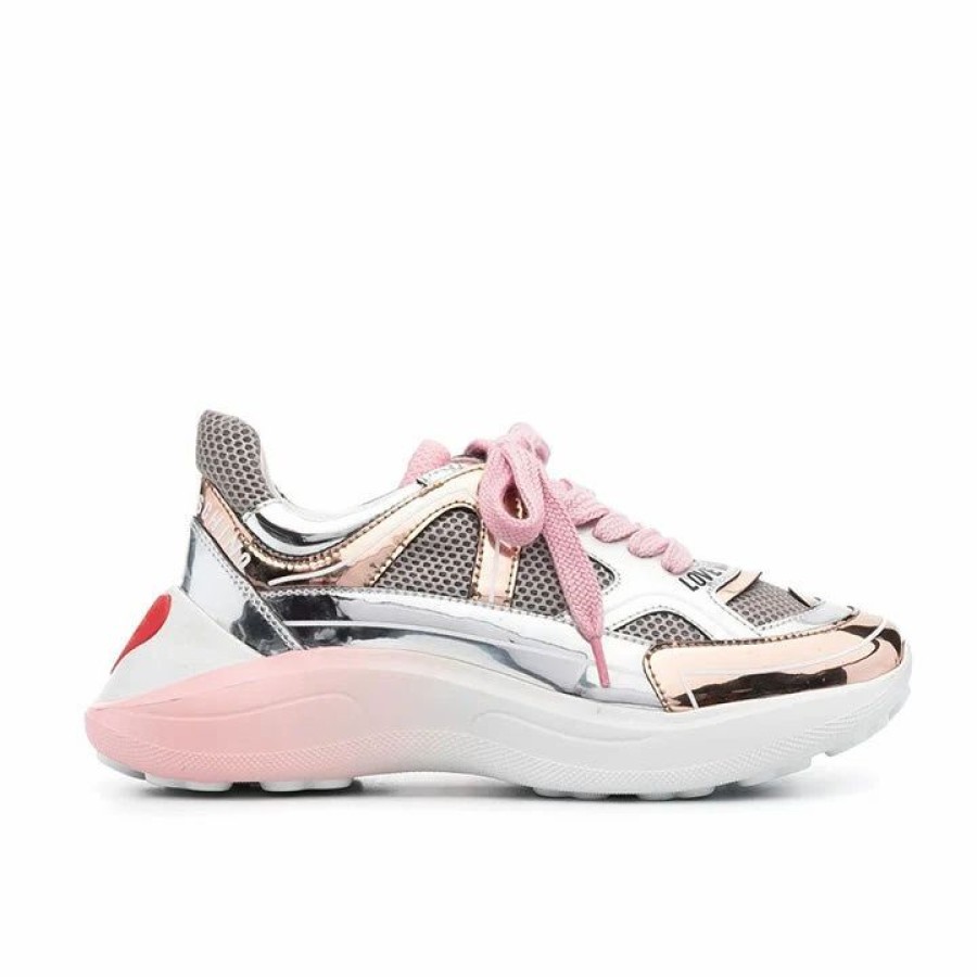 * Love Moschino High-Shine Pink Sneakers Sneakers