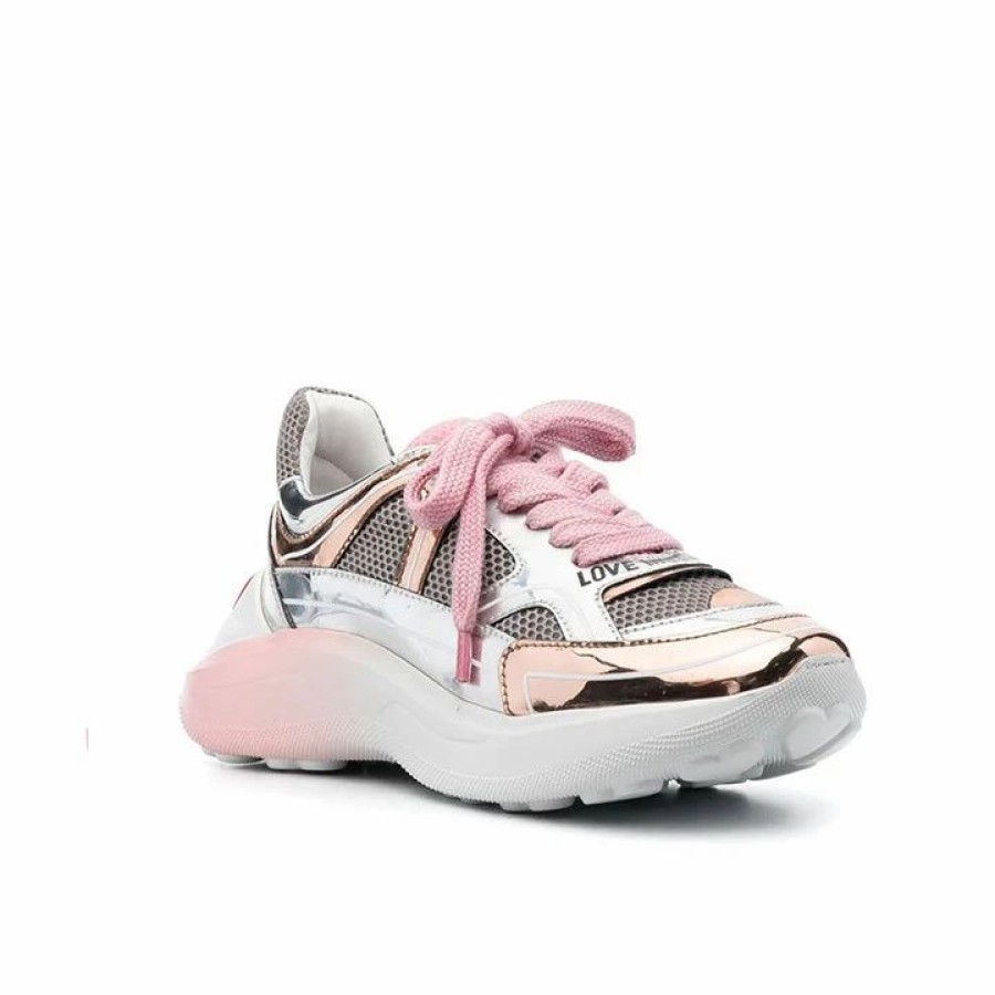 * Love Moschino High-Shine Pink Sneakers Sneakers