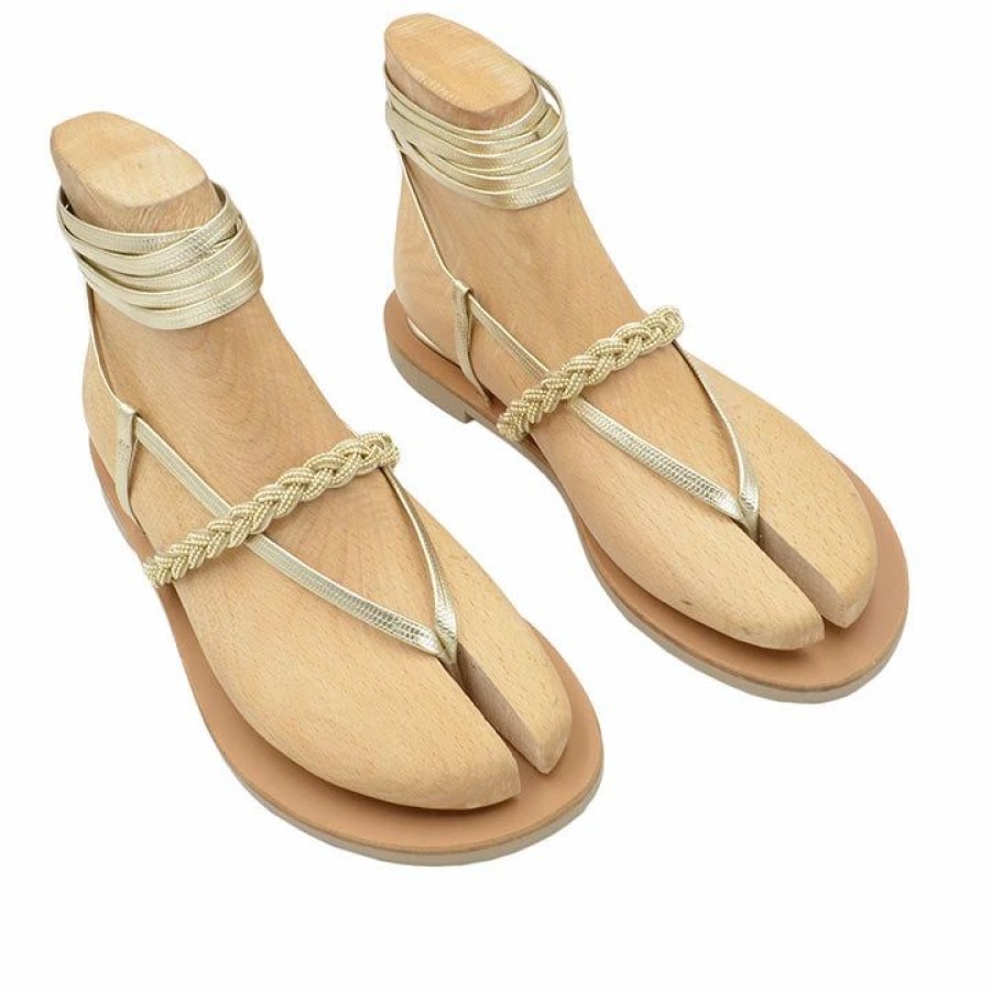 * S.Piero E20-002 Gold Sandals Flats