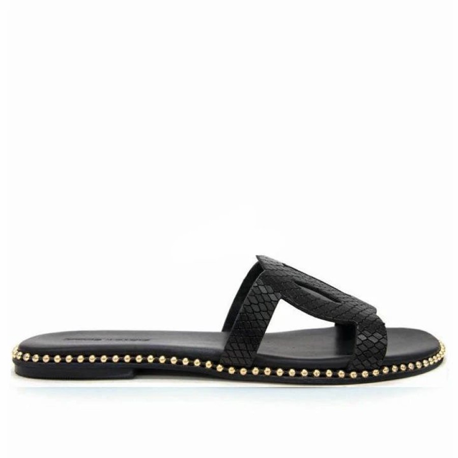 * Makis Kotris T-652 Black Flats Flats