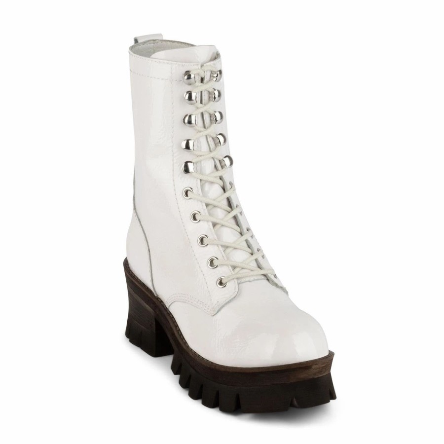 * Jeffrey Campbell Sycamore3H White Combat Boots Boots