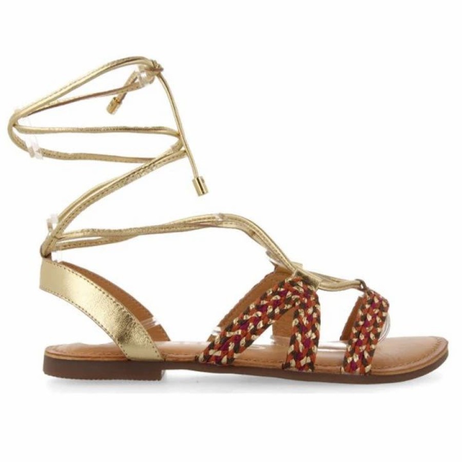 * Gioseppo Davao Gold Braided Sandals Sandals